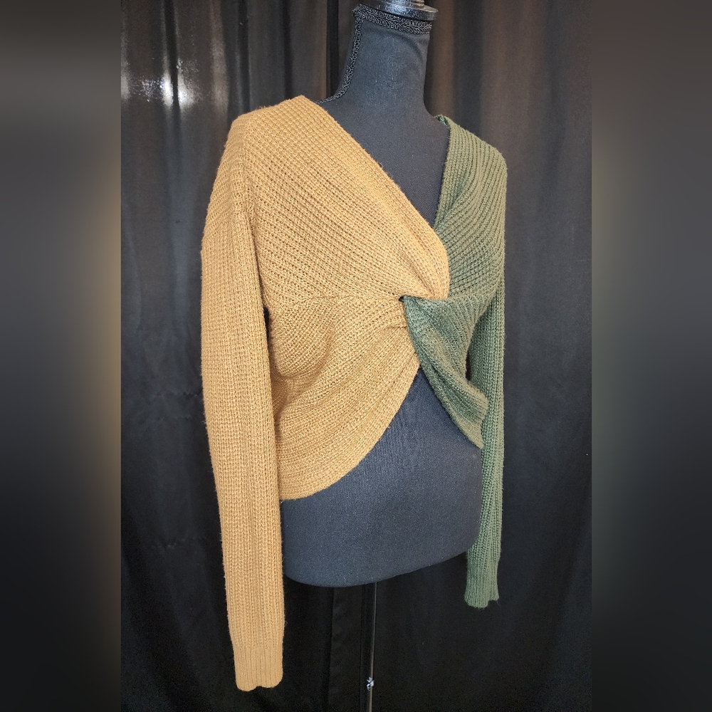 Two-Toned Criss Cross Sweater